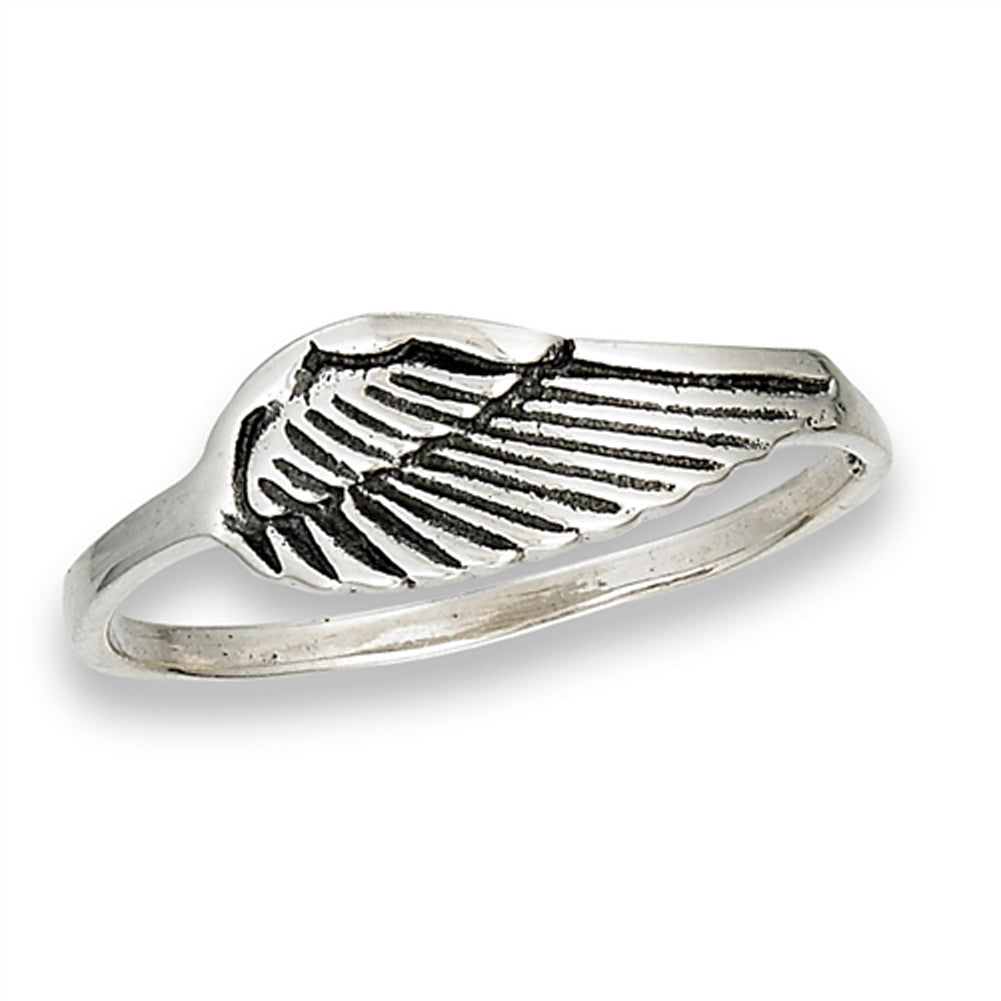 Oxidized Wing Unique Angel Biker Ring New .925 Sterling Silver Band Sizes 5-9