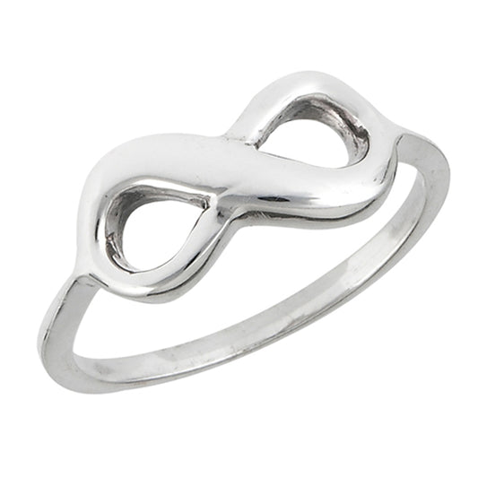 Wide Infinity Knot Forever Promise Ring New .925 Sterling Silver Band Sizes 5-9