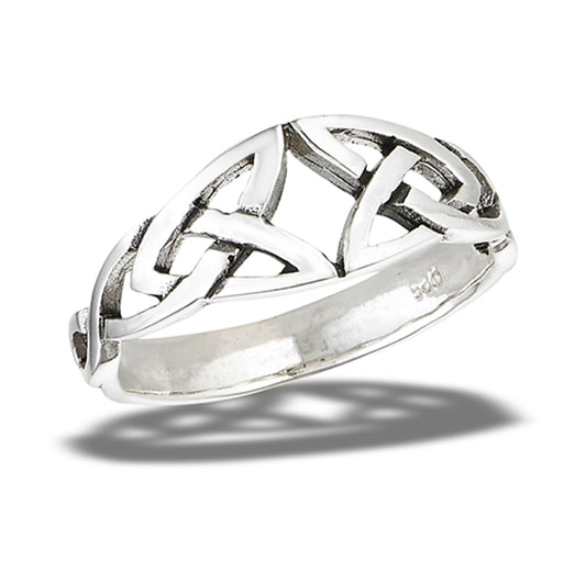 Celtic Triquetra Knot Wholesale Ring New .925 Sterling Silver Band Sizes 6-10