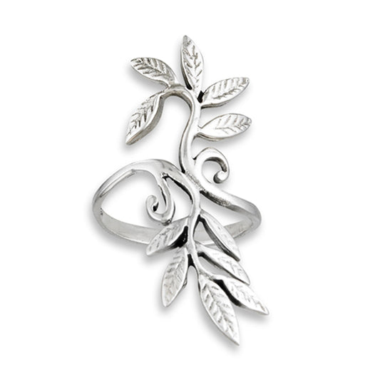 Wide Filigree Tree Branch Leaf Swirl Ring .925 Sterling Silver Band Sizes 6-10