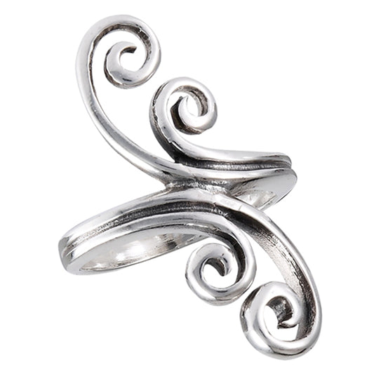 Wide Swirl Filigree Open Vintage Ring New .925 Sterling Silver Band Sizes 6-9