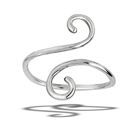 Adjustable Squiggle Filigree Coil Wrap Ring .925 Sterling Silver Band Sizes 6-10