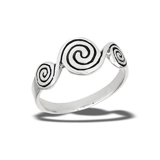 Abstract Hypnotic Coil Swirl Ring New .925 Sterling Silver Band Sizes 6-9