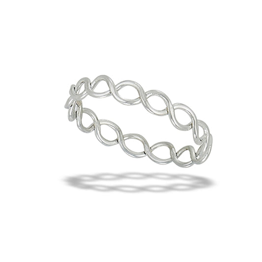 Weave Infinity Eternity Wholesale Ring New .925 Sterling Silver Band Sizes 3-9