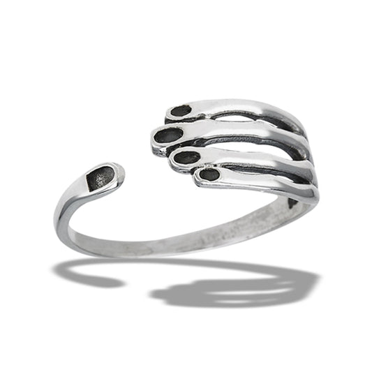 Adjustable Open Hand Thumb Promise Ring New .925 Sterling Silver Band Sizes 6-10
