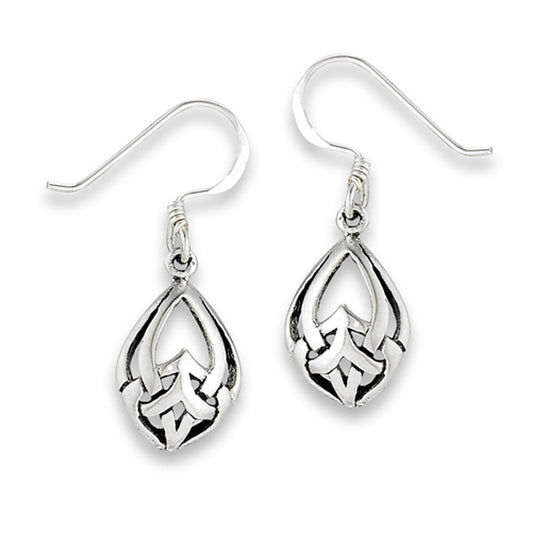 Interwoven Dangle Endless Celtic Weave .925 Sterling Silver Earrings