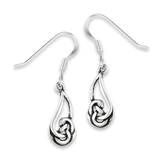 Dangle Unique Celtic Knot Drop .925 Sterling Silver Earrings