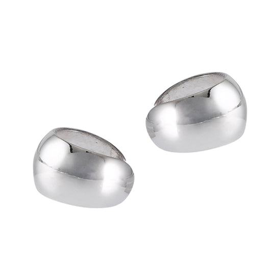 High Polish Simple Band .925 Sterling Silver Ear Cuff Earrings