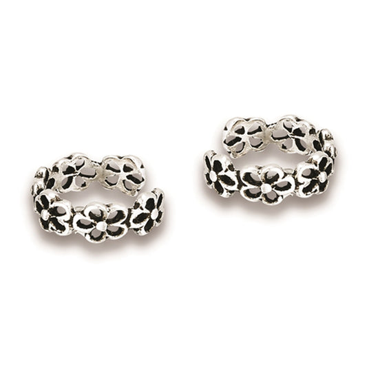 Ear Cuff Flower Crown Hippie .925 Sterling Silver Vintage Style Daisies Earrings