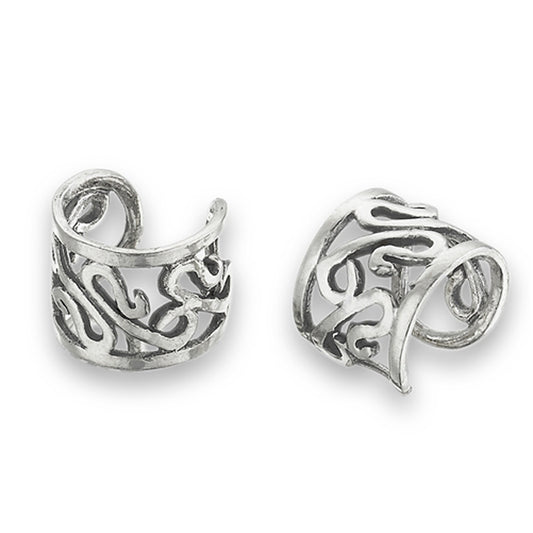 Filigree Egyptian Style Snake .925 Sterling Silver Animal Ear Cuff Bali Earrings