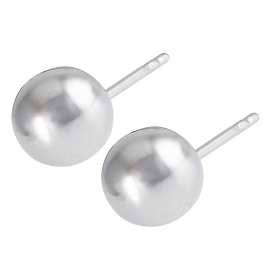 Round High Polish Stud .925 Sterling Silver 7mm Ball Post Stud Earrings