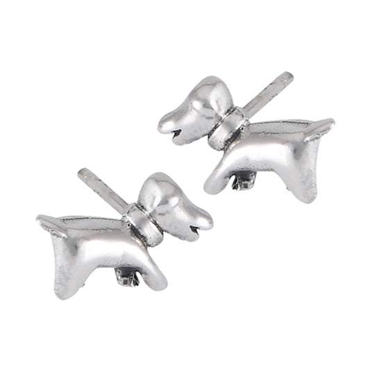 Dog Dachshund Puppy .925 Sterling Silver Hound Pet Animal Stud Earrings