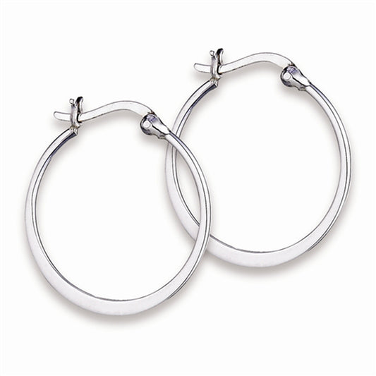 Circle Tapered Infinity Click Hoop Round .925 Sterling Silver Classic Earrings