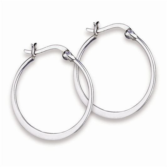 Circle Tapered Infinity Click Hoop Round .925 Sterling Silver Classic Earrings