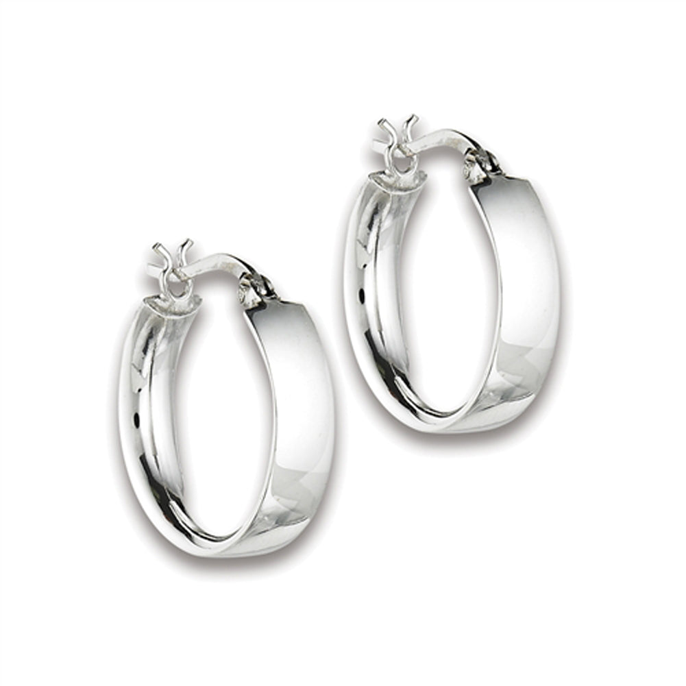 High Polish Small Traditional Hoop Infinity .925 Sterling Silver Endless Earrings