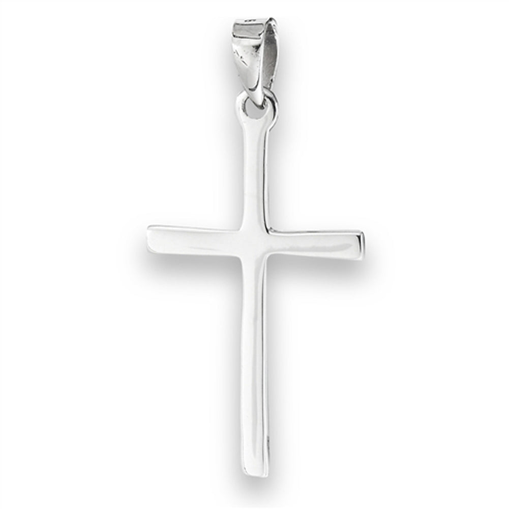 Extra Thin Cross Pendant .925 Sterling Silver Christianity Religious Simple Charm