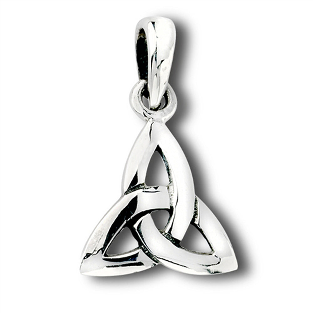Celtic Triquetra Pendant .925 Sterling Silver Pointed Traditional Trinity Knot Charm