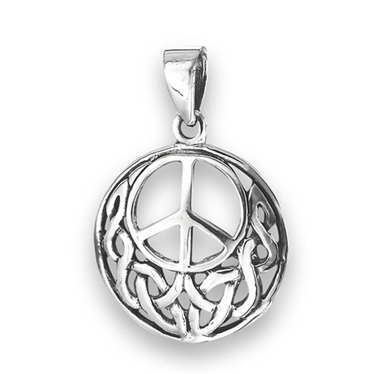 Woven Celtic Pendant .925 Sterling Silver Symbol Hippie Braided Endless Charm