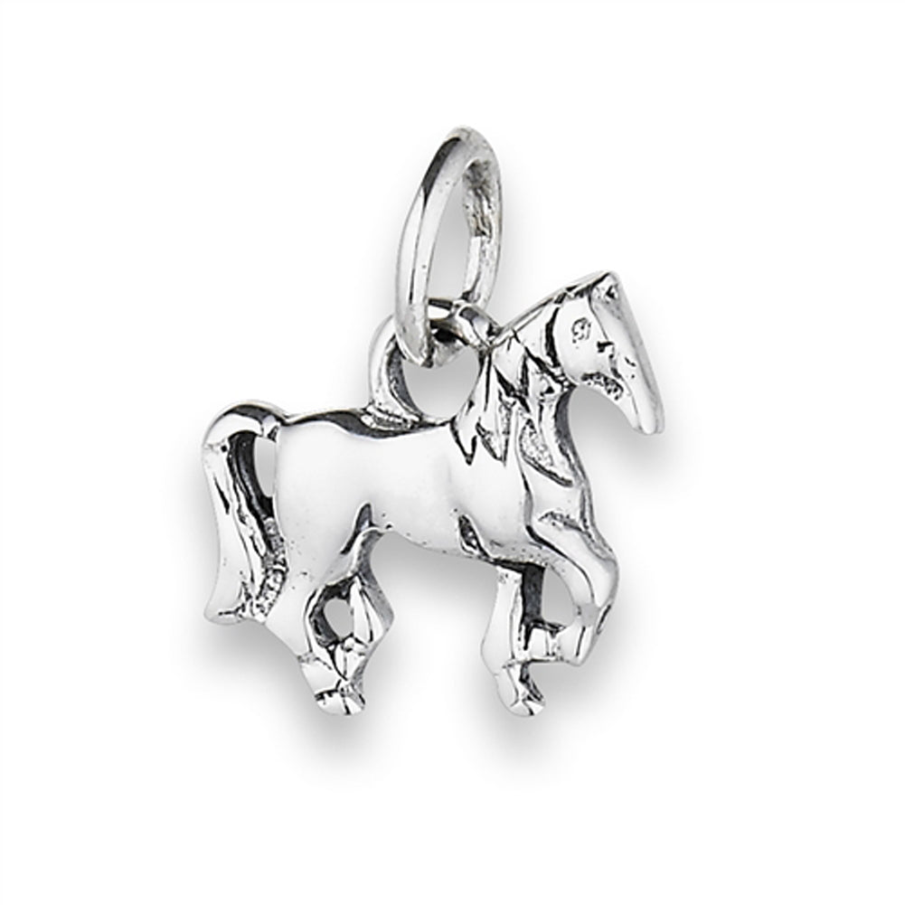 High Polish Horse Pendant .925 Sterling Silver Country Stables Animal Charm