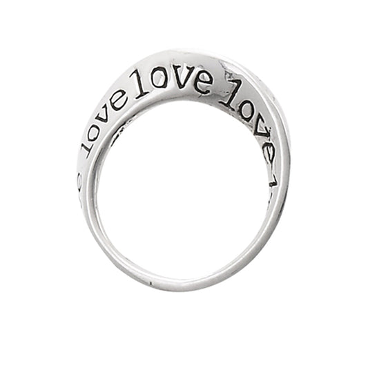 Circle Love Script Pendant .925 Sterling Silver Classic Loop Open Word Charm