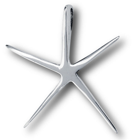 Long Starfish Pendant .925 Sterling Silver Sea Beach Minimalist Shell Charm