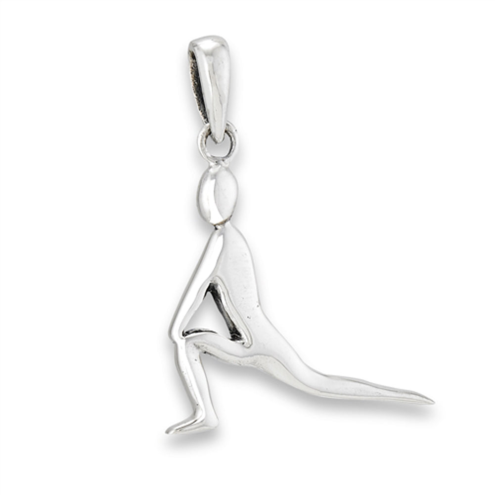 Person Yoga Pendant .925 Sterling Silver Dancer Runner Athlete Abstract Charm