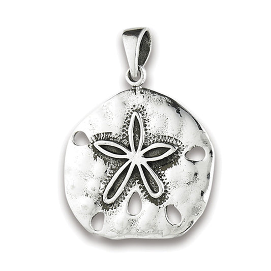 Star Sand Dollar Pendant .925 Sterling Silver Ocean Beach Open Seashell Charm