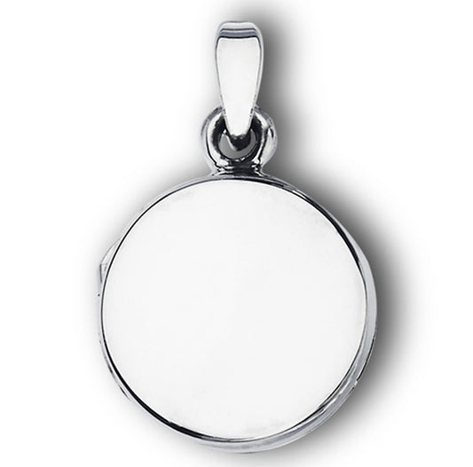 Circle Locket Pendant .925 Sterling Silver Simple High Polish Round Minimalist Charm