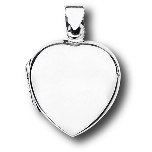 Classic Heart Locket Pendant .925 Sterling Silver Keepsake High Polish Charm