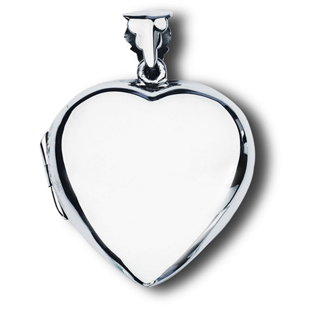 Promise Heart Pendant .925 Sterling Silver Simple Timeless Locket High Polish Charm
