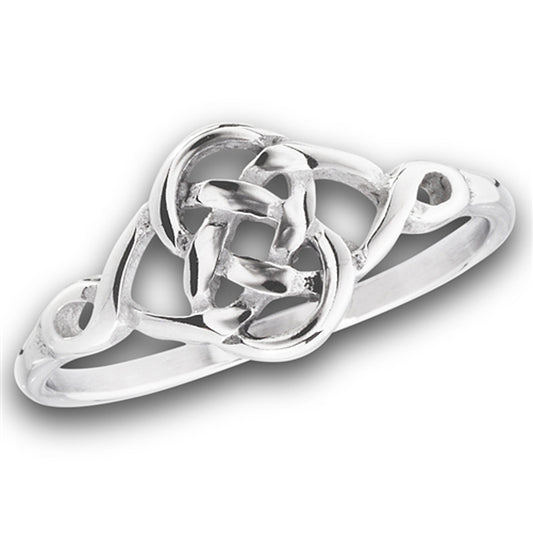 Filigree Celtic Infinity Knot Weave Ring New Stainless Steel Band Sizes 5-10