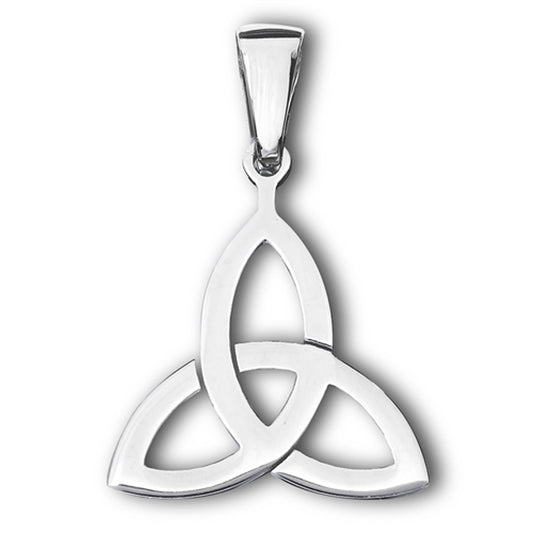 Triquetra Celtic Knot Pendant High Polish Cut Out Interwoven Charm