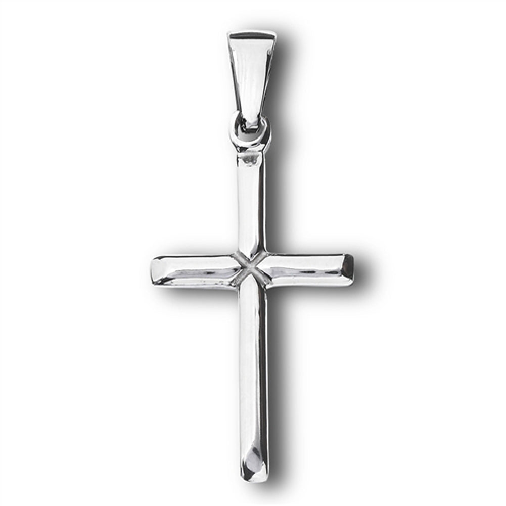 High Polish Small Cross Pendant Simple Traditional Classic Charm