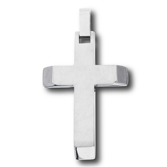 Beveled Ends High Polish Cross Pendant Heavy Wide Classic Charm