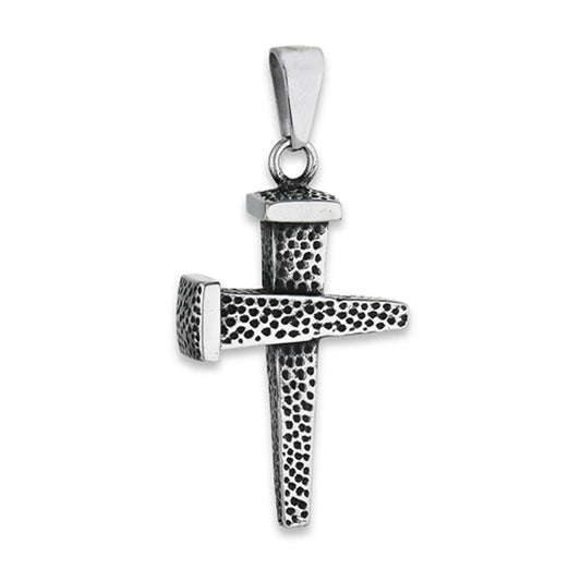 Nail Cross Pendant Antique Religious Tapered Charm