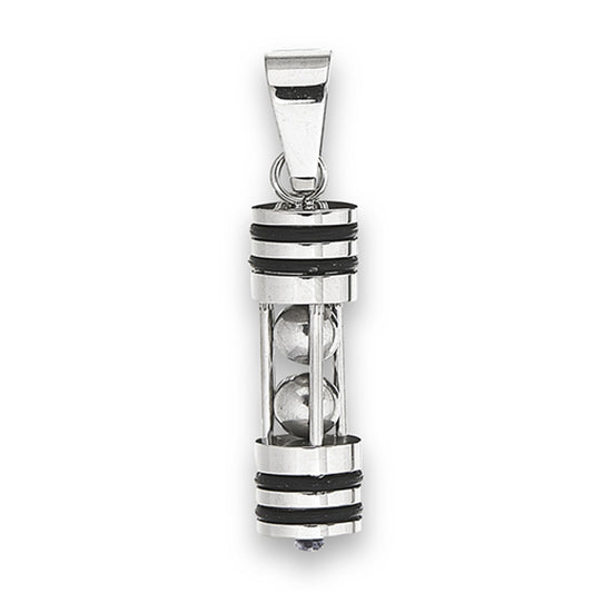 Cage Ball Bead Pendant Detailed Abstract Oxidized Modern Charm