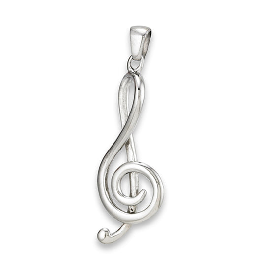 Music Medium Clef Note Pendant High Polish Musical Love Charm