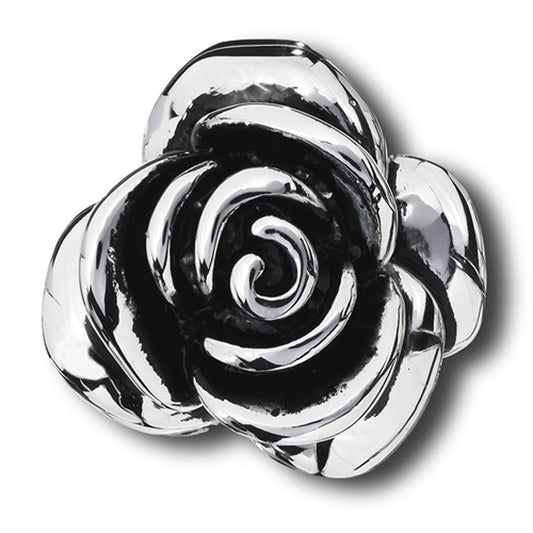 Flower Rose Pendant High Polish Oxidized Vintage Charm