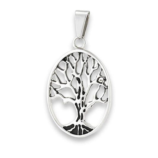 Celtic Tree Of Life Pendant Oxidized Love Oval Charm