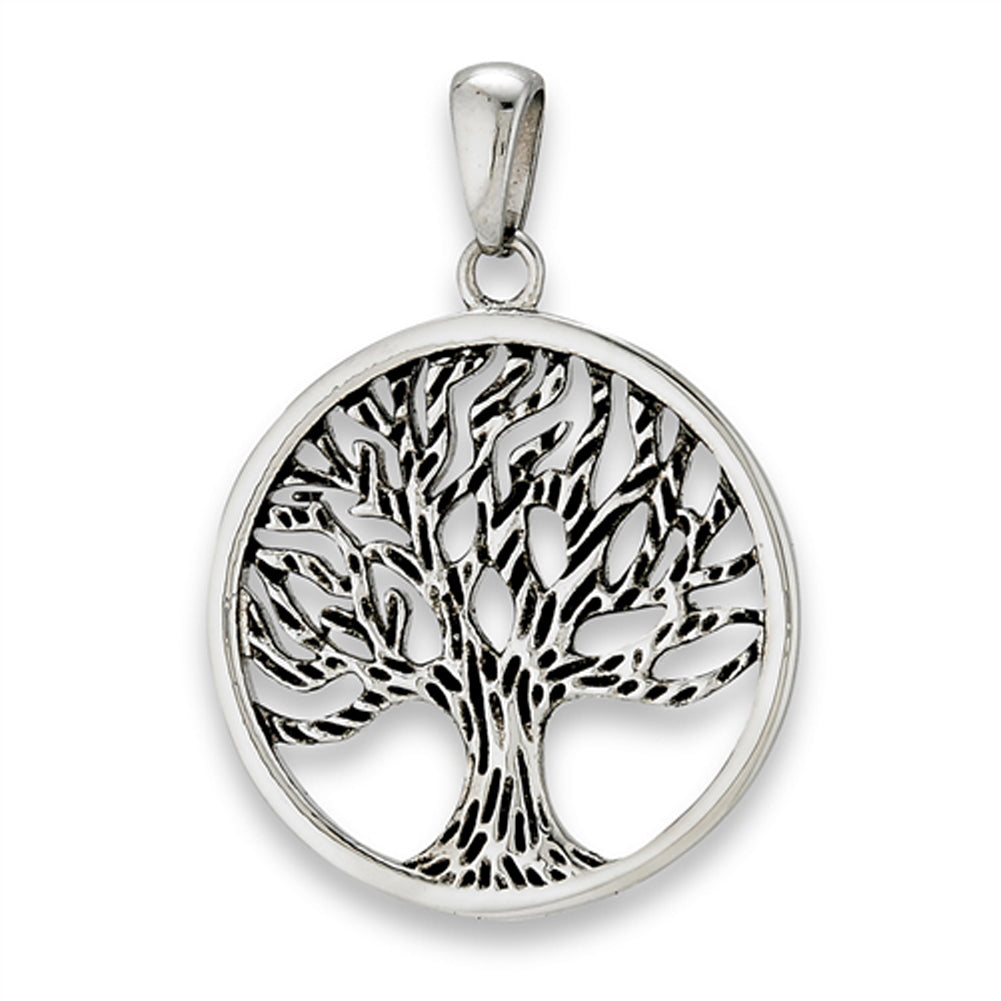 Celtic Tree Of Life Pendant Woven Detailed Oxidized Charm
