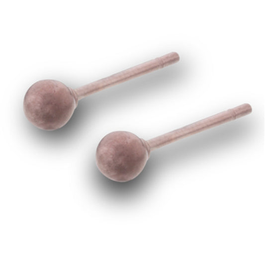 High Polish Coffee Gold-Tone Plain Classic 3mm Ball Stud Round Stud Earrings