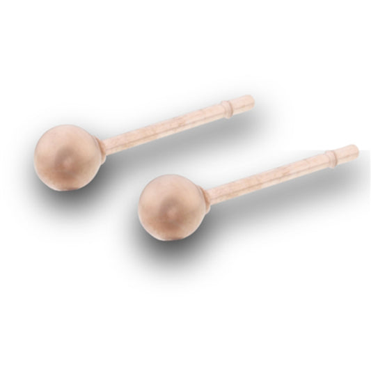 3mm Brush Ball Stud Rose Gold-Tone Classic Plain Round Stud Earrings