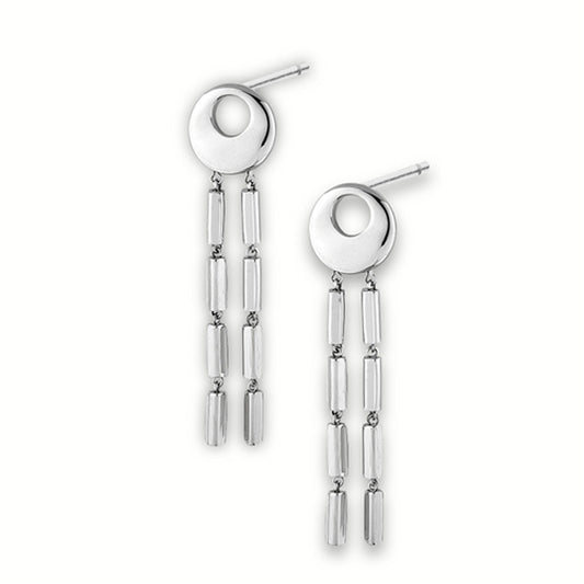 Dangle Modern Cascading High Polish Round Classic Earrings