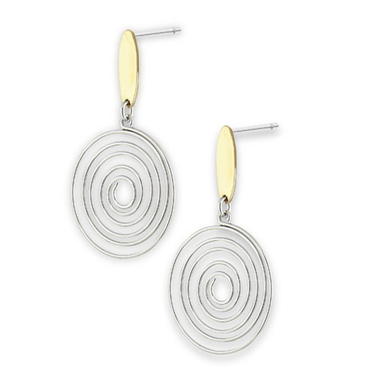 Gold-Tone Swirl Earring Round Circle Dangle Earrings