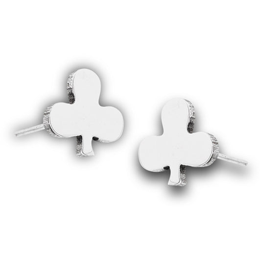 Clover Lucky Basic Plain Stud Earrings