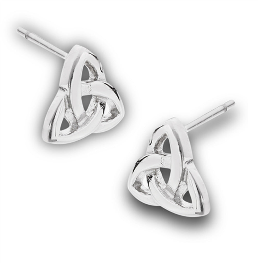 Knot Celtic Basic Plain Triquetra Small Trinity Stud Earrings