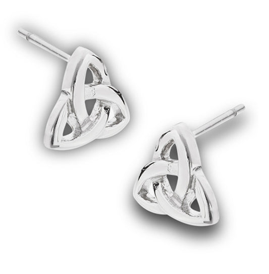Knot Celtic Basic Plain Triquetra Small Trinity Stud Earrings