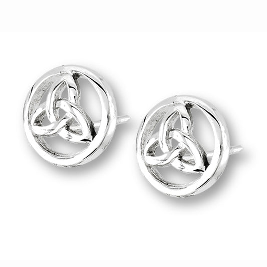 Knot Celtic Triquetra Circle Open Trinity Dainty Stud Earrings