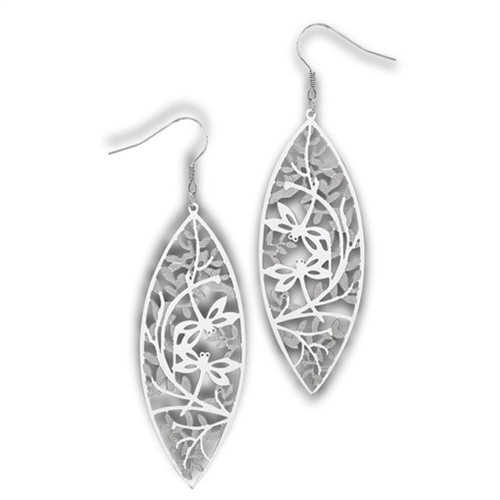 Filigree Dragonfly Detailed Nature Intricate Earrings