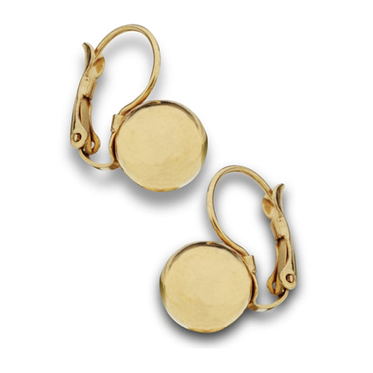 Sphere Hook Gold-Tone Unadorned Simple Modest Earrings
